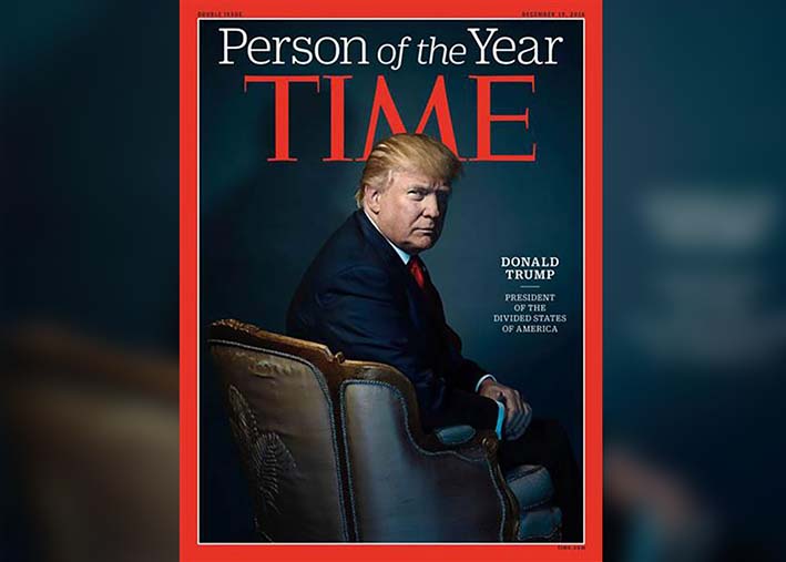 Las dos portadas de la revista Time publicadas en agosto y octubre de este año, donde mostraban a Trump derrotado.