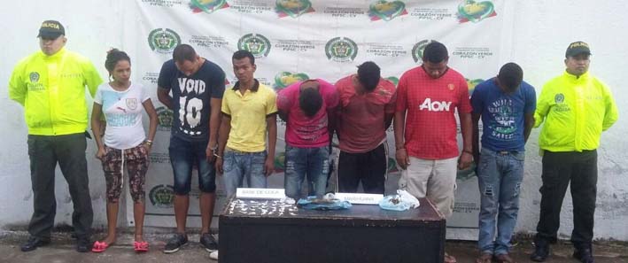 Los capturados por las autoridades policivas en Fonseca, Guajira.