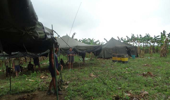 El campamento de militares venezolanos en Arauquita.