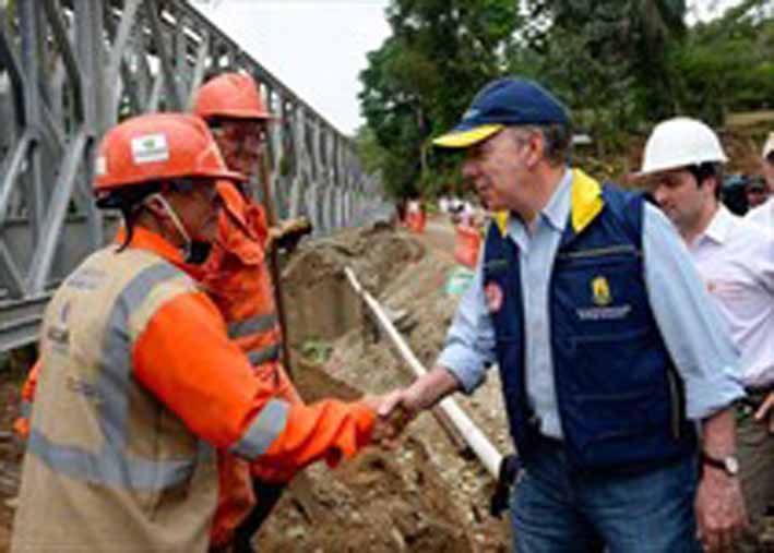El presidente Juan Manuel Santos indicó que las lluvias se han presentado en 168 municipios.