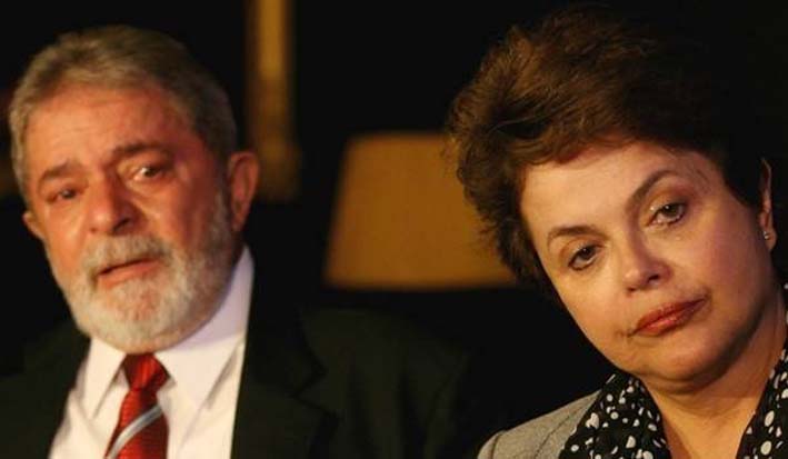 Los ex presidentes Lula Da Silva y su sucesora Dilma Rousseff quien fue destituida eventualmente.