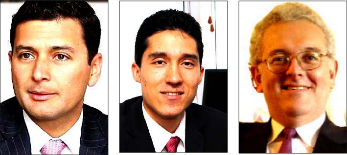 José Antonio Ocampo, codirector del Banco de la República; Jorge Castaño, superintendente Financiero; y Luis Fernando Mejía, director del Departamento de Planeación Nacional.