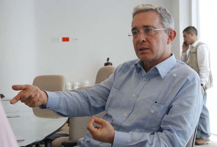 Expresidente y senador del partido Centro Democrático, Álvaro Uribe Velez.