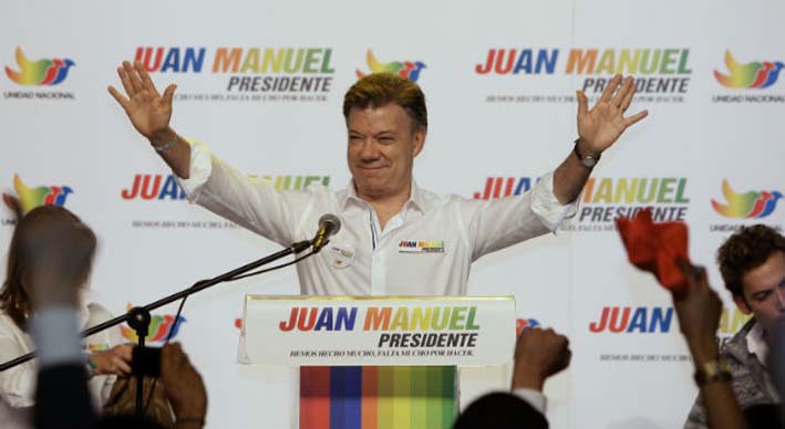 Juan Manuel Santos en la campaña presidencial.