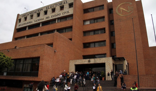Sede principal de la Registraduría Nacional en Bogotá.