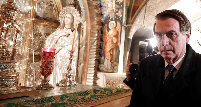 El presidente de Brasil, Jair Bolsonaro, visitó la basílica del Santo Sepulcro, el lugar más importante para el cristianismo