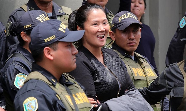 Keiko Fujimori, lideresa opositora peruana será dejada en libertad.