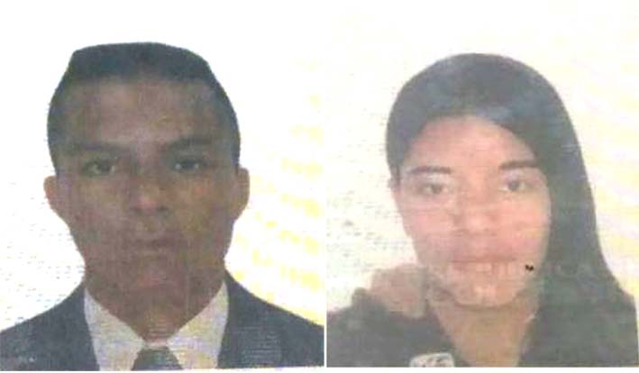 Saturnino Moya Chávez, de 26 años asesinado y Erika Patricia de 25 años de edad 