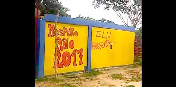 Este tipo de grafitis indican la presencia del grupo subversivo en los municipios.