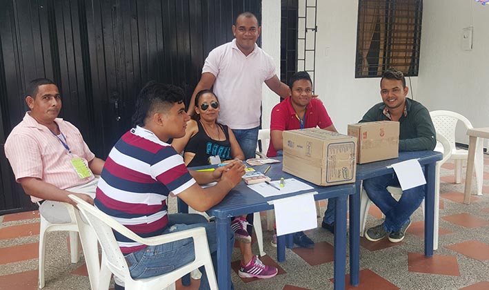 Algunas de las mesas de las elecciones que se realizaron el domingo en Fonseca, al igual que en La Guajira y todo el país