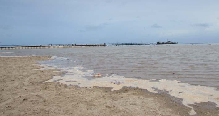 Mar de leva en Riohacha, era lo que se observaba en la tarde de ayer.