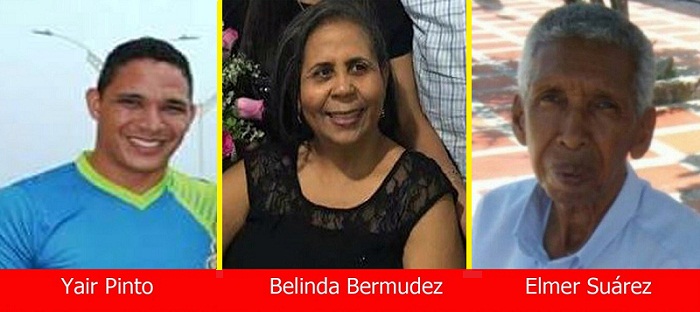 Yair Pinto, Belinda Bermúdez de Ustate y Elmer Suárez.