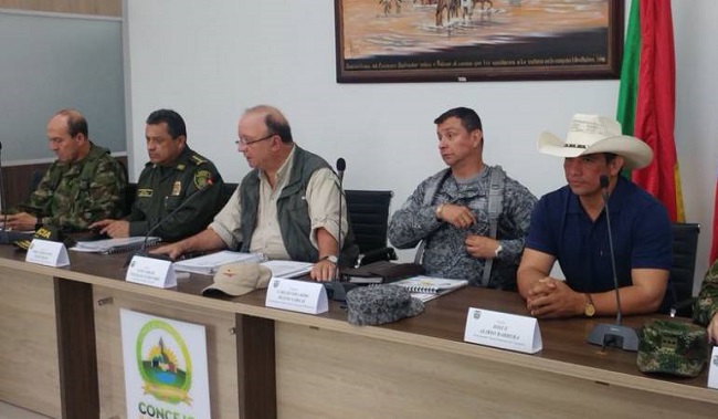 Luis Carlos Villegas, ministro de Defensa celebró un consejo de seguridad en Paz de Ariporo, Casanare