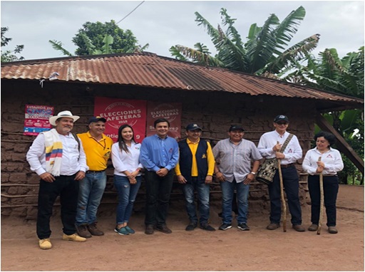 Durante el encuentro se presentaron a los caficultores de l de la Jagua del Pilar, Villanueva y Urumita, los avances del proyecto de 'Asistencia Técnica y Desarrollo Social dirigido a pequeños y medianos caficultores de la frontera.
