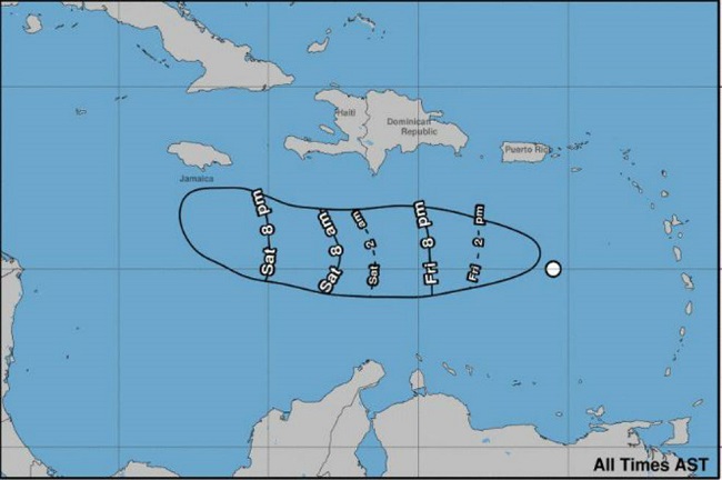 De acuerdo con las proyecciones del Ideam, se espera que la tormenta tropical toque tierra en las costas del Caribe este sábado. La Guajira y Magdalena, en alerta amarilla.
