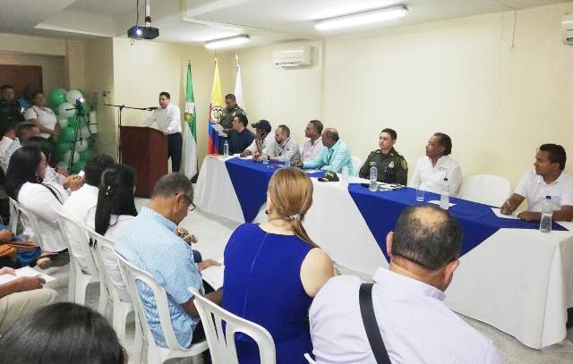 Aspecto de la inauguración del puesto de mando unificado en las instalaciones del ICA en Riohacha.