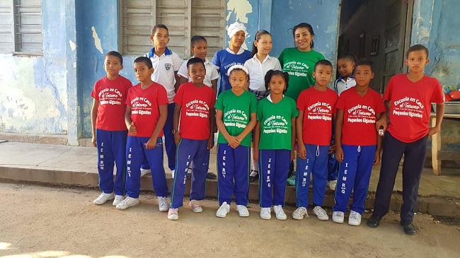 Niños de la institución educativa Mercedes Romero de Quintero del corregimiento del Totumo.