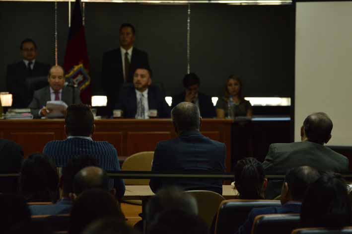 El vicepresidente sin funciones, Jorge Glas, asistió a la audiencia, en la Corte Nacional de Justicia de Ecuador, en Quito. 