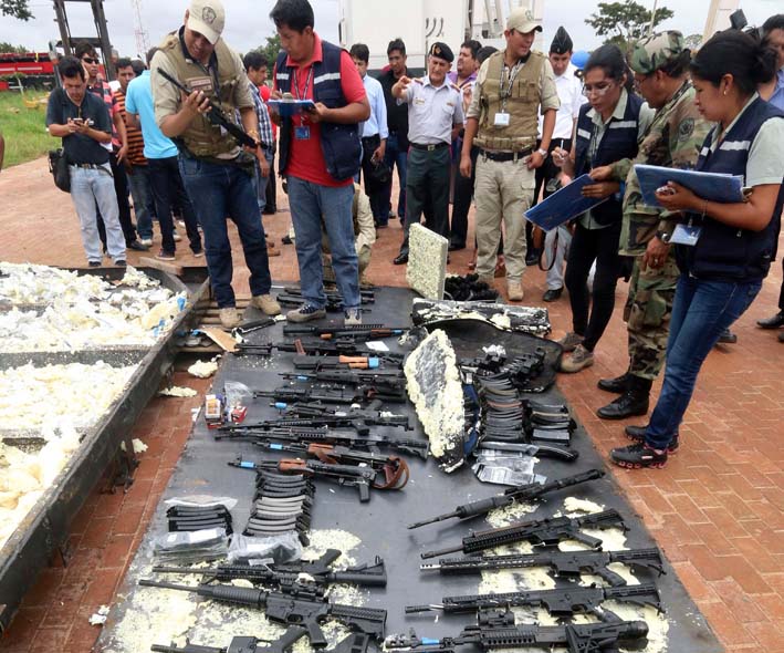El armamento confiscado.