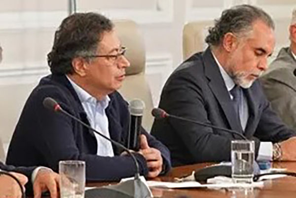 Gustavo Petro, Presidente de Colombia; Armando Benedetti, Ministro del Interior.