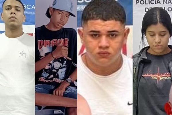 Oswald Ospino Navarro, Isaac Márquez Charris, Brian Cantillo Salcedo y Andrea Berdugo Escorcia, capturados.