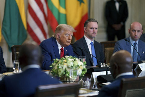 El presidente estadounidense, Donald Trump durante una reunión con líderes africanos en la Casa Blanca en Washington.