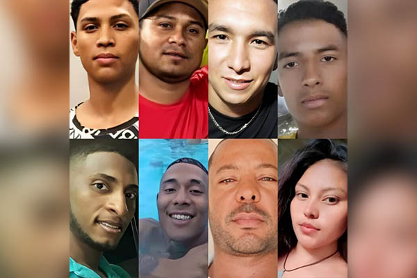 Cristian Rodelo, Edin Oliveros, Carlos Lombana, Argenis Soto, Oscar Deluque, Ramón Agudelo, Yojainer Pinto y Xiomara López, muertos durante el fin de semana. Fotos La Guajira Hoy