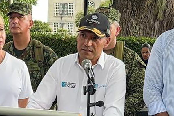 Pedro Sánchez, Ministro de Defensa de Colombia. Foto tomada de @PedroSanchezCol en X