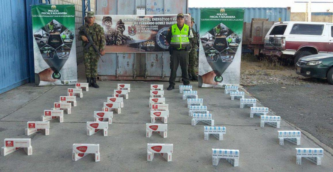 Un total de 2.280 cajetillas de cigarrillo por valor de $4.626.264, fueron decomisadas.