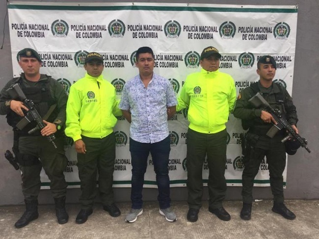 Luis Horacio Olivares González alias "Chatarra", durante su captura