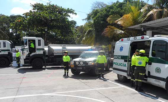 Llegó a Riohacha, un equipo de Operaciones Especiales en emergencia y Desastres de la Policía Nacional, Ponalsar