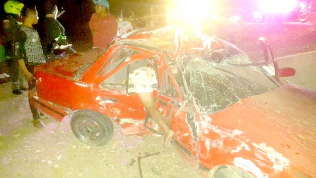 Así quedó el automóvil en donde se desplazaba Pedro Pinzón Méndez.