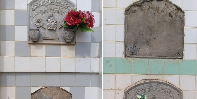 Muchos de los familiares de los fallecidos que llegan a rezar por sus difuntos, se han encontrado que las tumbas han sido profanadas.