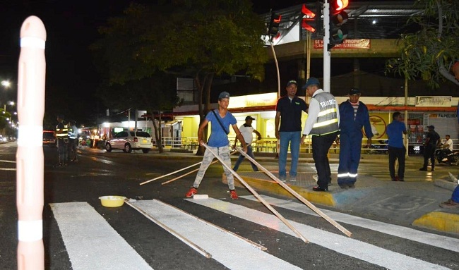 Cebra en las vías principales, así comienza el alcalde de Riohacha, a mejorar la movilidad.