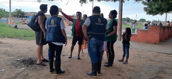 Familias afectadas por las intensas lluvias caídas en el municipio de Maicao.