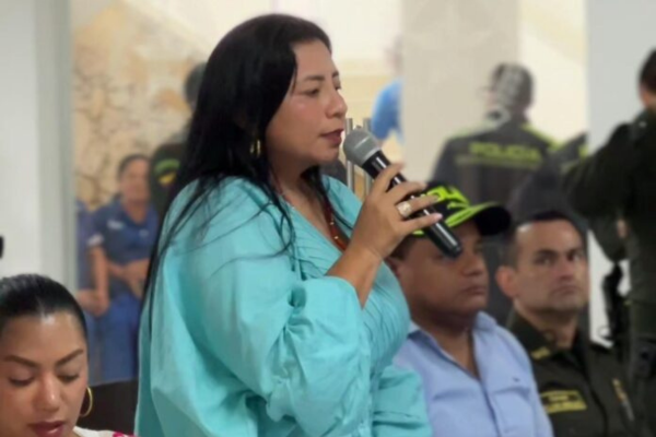 La alcaldesa de Albania Nera Robles, en su intervención dibujó la realidad de su municipio como también la de su etnia.