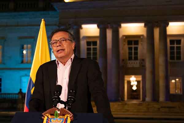 Gustavo Petro, presidente de Colombia en una alocución pública. Foto Embajada de Colombia en Canadá 