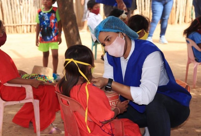 Los resguardos indígenas del Distrito de Riohacha, Rizzia las Delicias, Monte Hermon y la ranchería de Cucurumana, el Plan de Intervenciones Colectivas haciendo presencia en el territorio indígena wayuu.