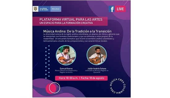 A través de la iniciativa ‘Plataforma virtual para las artes- ciclo de música 2020’, Mincultura busca fortalecer el conocimiento y las competencias en artistas, músicos, intérpretes y gestores del país vinculados al campo de la música.