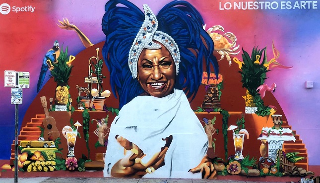 El mural está ubicado en el barrio bohemio de Wynwood, en Miami, ciudad que la artista cubana visitaba con frecuencia.