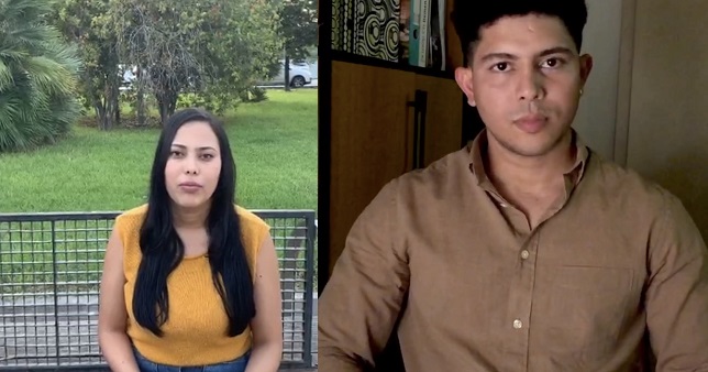 Los jóvenes Yesica Soto Lozano y Luis Peñata Pérez, del Programa de Administración de Empresas, compartieron cómo ha sido su experiencia recibiendo sus clases de manera remota en el continente europeo.