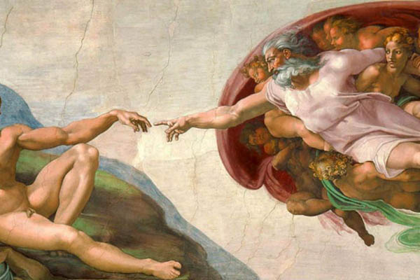 El dibujo más famoso “La creación de Adán”, es una de las escenas de los frescos de la bóveda de la Capilla Sixtina pintados por Miguel Ángel entre 1508 y 1512 en los Palacios Vaticanos. Esta pintura representa uno de los nueve episodios del Génesis: la creación de Adán, el primer hombre, por Dios. En la pintura, Dios le da vida a Adán con un simple toque divino, infundiendo la chispa de la vida en él. El dibujo más famoso “La creación de Adán”, es una de las escenas de los frescos de la bóveda de la Capilla Sixtina pintados por Miguel Ángel entre 1508 y 1512 en los Palacios Vaticanos. Esta pintura representa uno de los nueve episodios del Génesis: la creación de Adán, el primer hombre, por Dios. En la pintura, Dios le da vida a Adán con un simple toque divino, infundiendo la chispa de la vida en él.